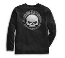 Load image into Gallery viewer, Men&#39;s Skull Long Sleeve Tee - Black