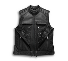 Load image into Gallery viewer, Men&#39;s Synthesis Pocket System Leather/Textile Vest
