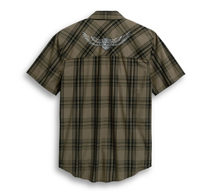 Men's Winged Logo Plaid Shirt