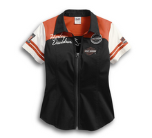 Load image into Gallery viewer, Women&#39;s Classic Colorblock Zip-Front Shirt
