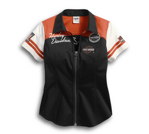 Women's Classic Colorblock Zip-Front Shirt