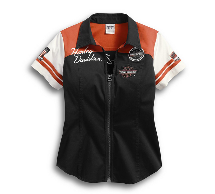Women's Classic Colorblock Zip-Front Shirt